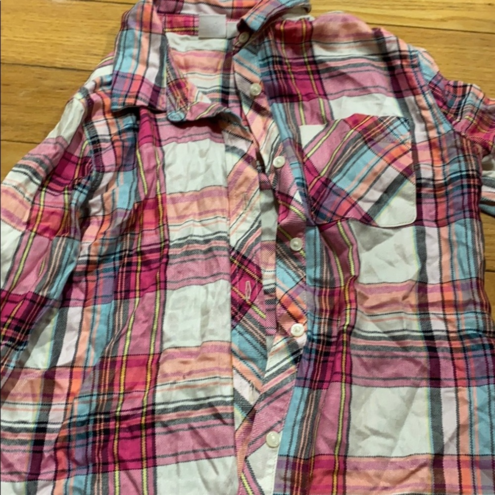 GAP kids size 10 button down plaid shirt  EUC